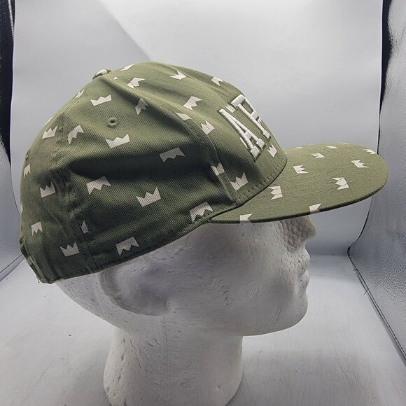 Apex Green Adults Snapback Hat With White Crown Print Casual Outdoors Walking - Picture 4 of 10